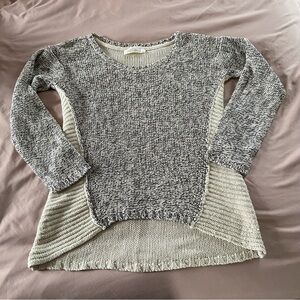 RD Style Two-Tone Sweater in Gray and Cream